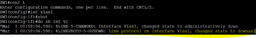 shutdown vlan1