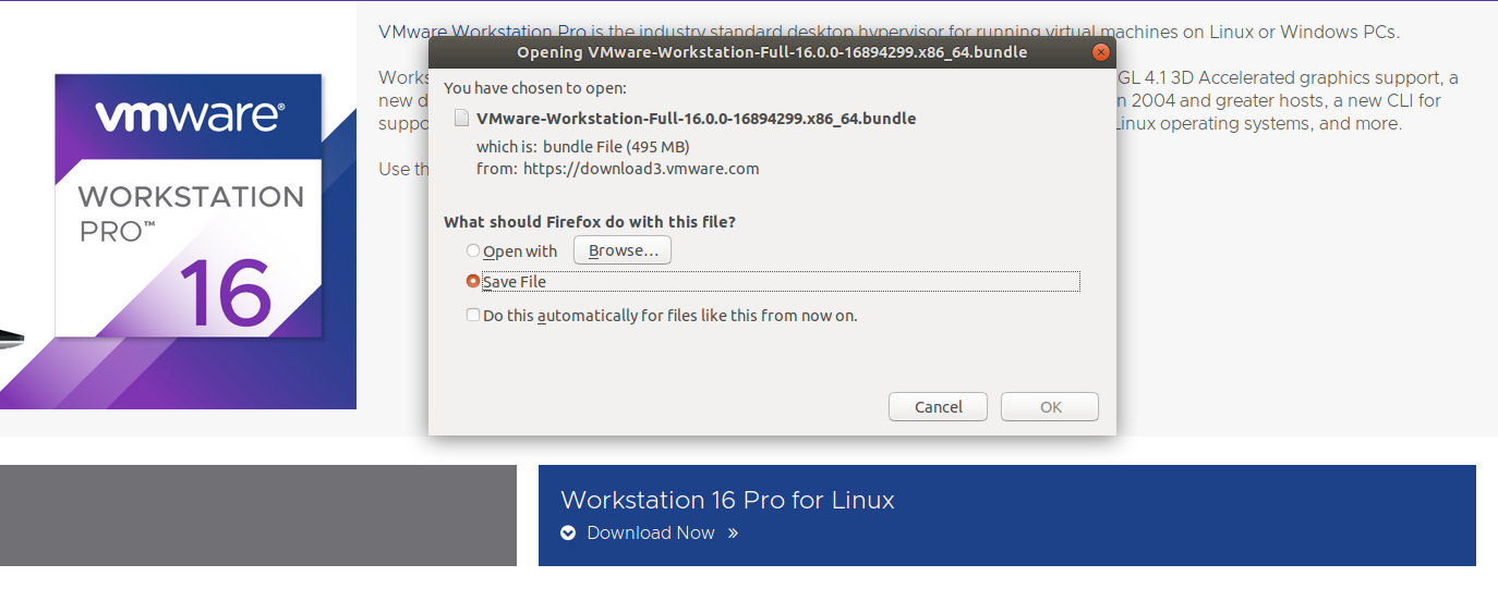 VMware Workstation Pro 16.x.x