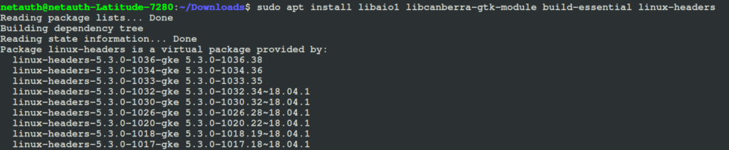 install linux headers build essentials