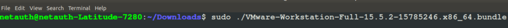 sudo vmware-workstation-full