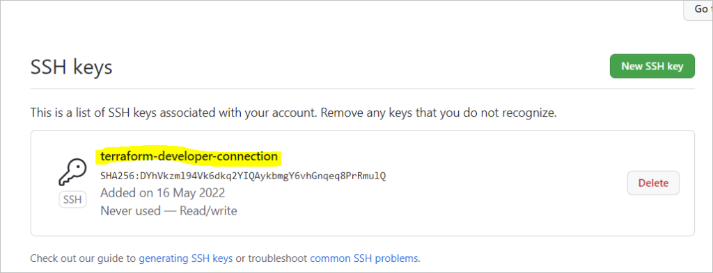added new public ssh key to github successfully