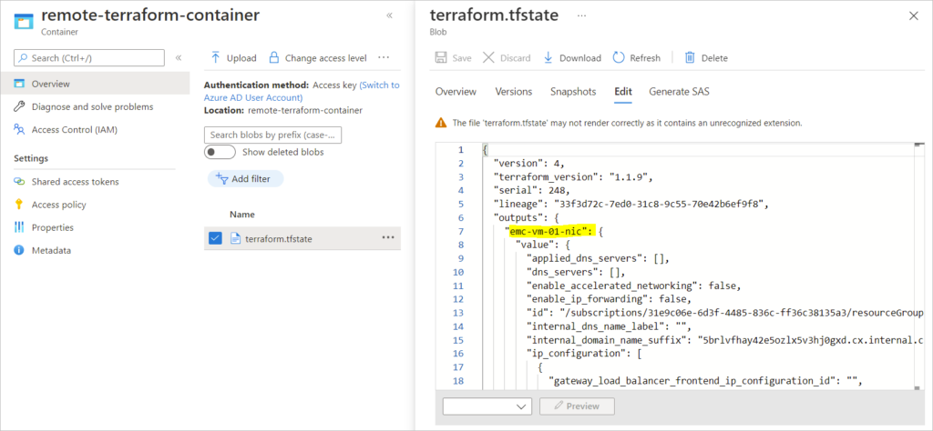 migrated the previous local backend to the newly configure azurerm backend