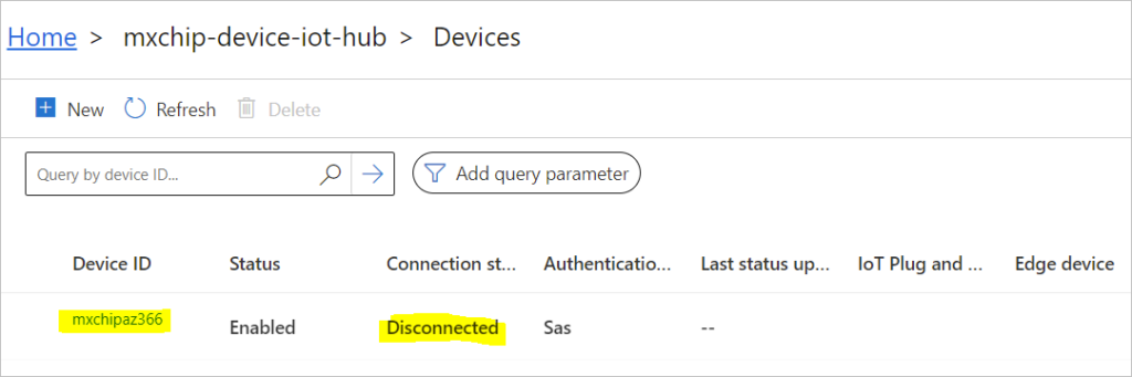 check devices on iot explorer under connection