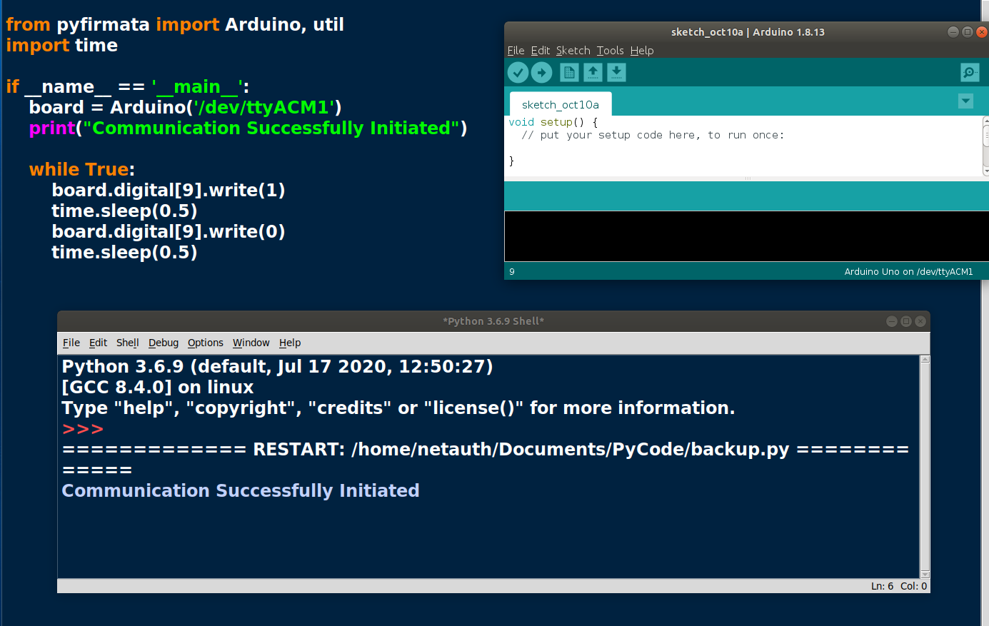 Use python to control arduino boards