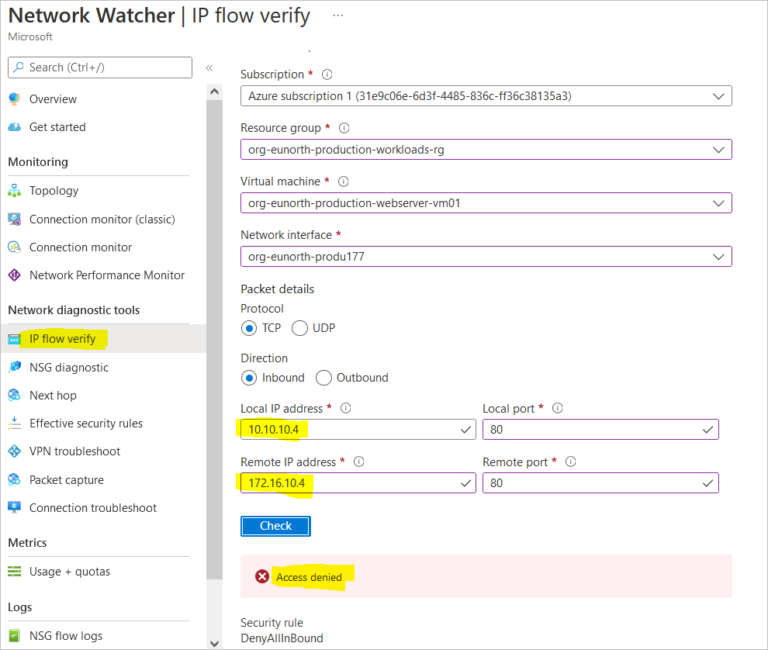 Use Network Watcher Ip Flow Verify To Check If Traffic Can Get To A Destination Expert Network Use network watcher ip flow verify to check if traffic can get to a destination expert network